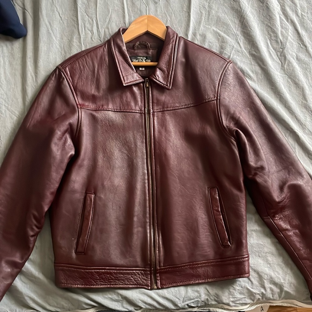 Men’s Leather Maroon Red Jacket
